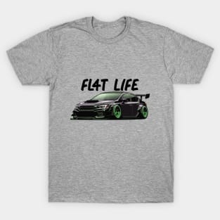 WRX STI Car Art - Subaru Impreza Widebody Modified Flat-4 JDM Car T-Shirt